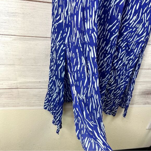 World Market Blue White Embroidered Boho Maxi Long Dress Free Size NWT - Picture 11 of 15